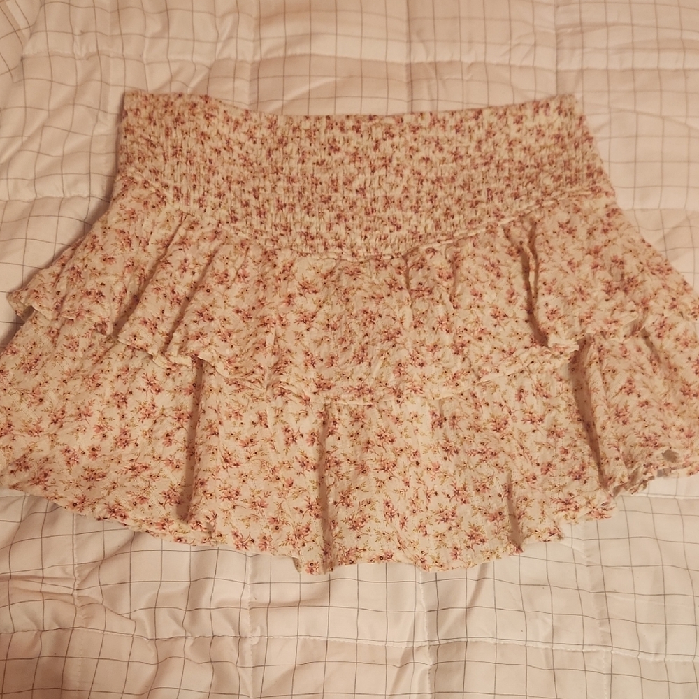 Floral Ruffle Mini Skirt With Undershorts